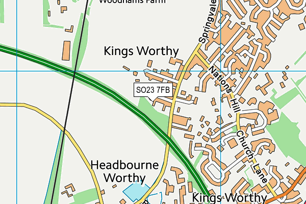 SO23 7FB map - OS VectorMap District (Ordnance Survey)