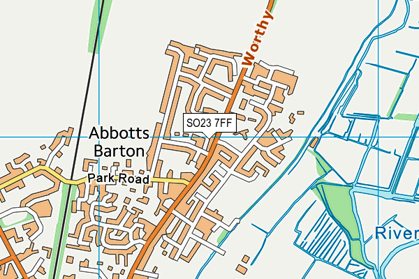 SO23 7FF map - OS VectorMap District (Ordnance Survey)