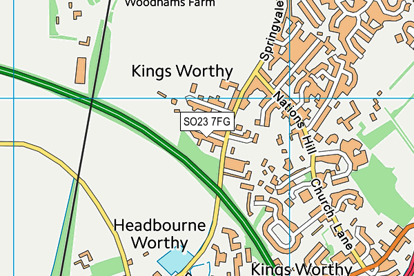 SO23 7FG map - OS VectorMap District (Ordnance Survey)