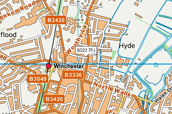 SO23 7FJ map - OS VectorMap District (Ordnance Survey)