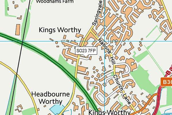 SO23 7FP map - OS VectorMap District (Ordnance Survey)