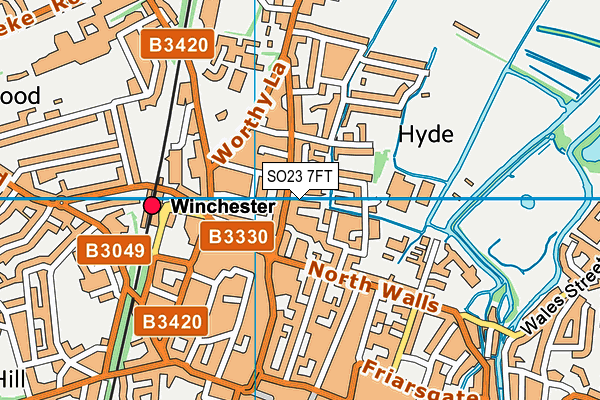 SO23 7FT map - OS VectorMap District (Ordnance Survey)