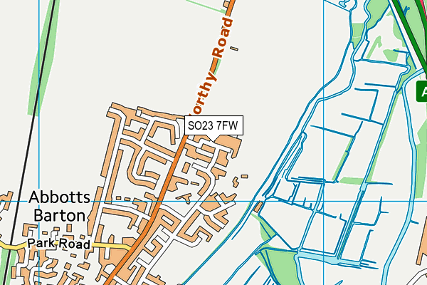 SO23 7FW map - OS VectorMap District (Ordnance Survey)