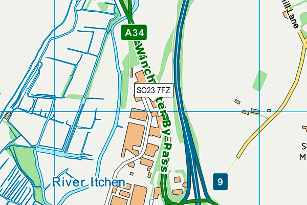 SO23 7FZ map - OS VectorMap District (Ordnance Survey)