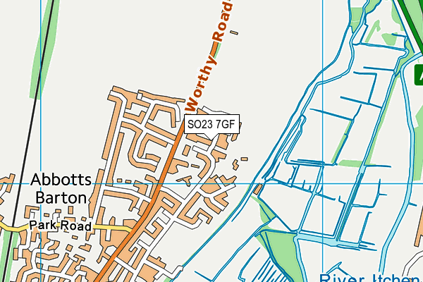 SO23 7GF map - OS VectorMap District (Ordnance Survey)