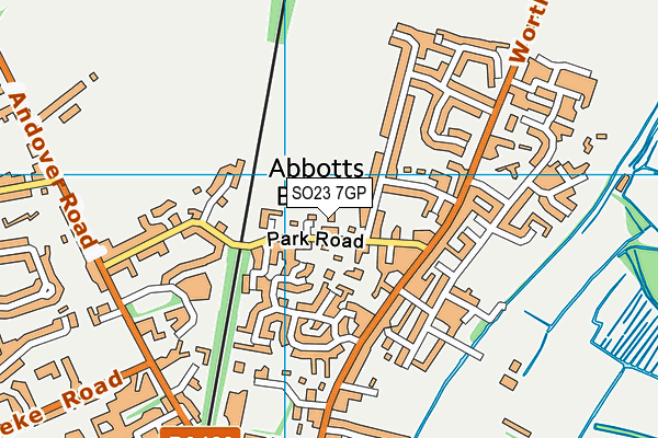 SO23 7GP map - OS VectorMap District (Ordnance Survey)