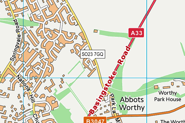 SO23 7GQ map - OS VectorMap District (Ordnance Survey)