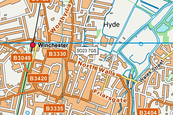 SO23 7GS map - OS VectorMap District (Ordnance Survey)