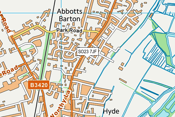 SO23 7JF map - OS VectorMap District (Ordnance Survey)