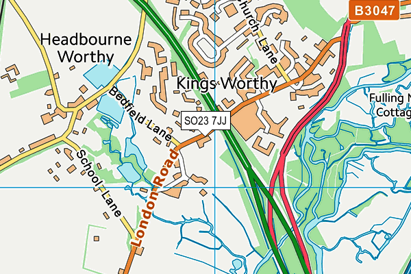 SO23 7JJ map - OS VectorMap District (Ordnance Survey)