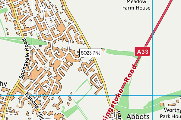 Eversley Park map (SO23 7NJ) - OS VectorMap District (Ordnance Survey)
