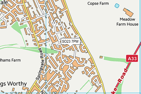 SO23 7PW map - OS VectorMap District (Ordnance Survey)