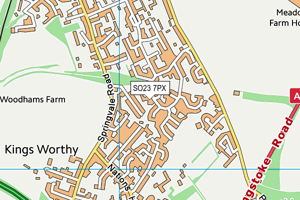 SO23 7PX map - OS VectorMap District (Ordnance Survey)