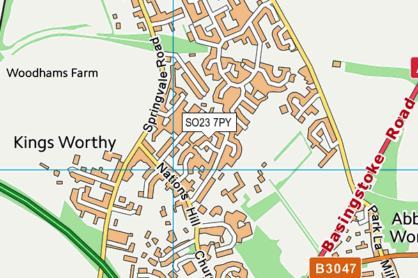 SO23 7PY map - OS VectorMap District (Ordnance Survey)