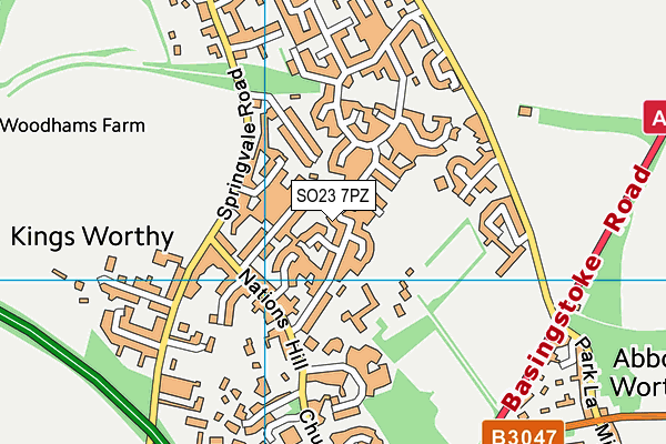 SO23 7PZ map - OS VectorMap District (Ordnance Survey)