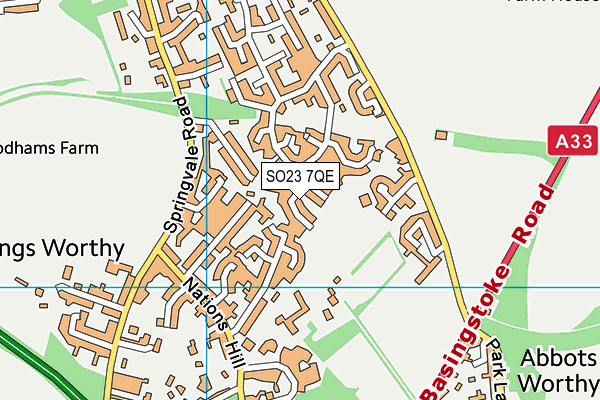 SO23 7QE map - OS VectorMap District (Ordnance Survey)