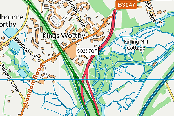 SO23 7QF map - OS VectorMap District (Ordnance Survey)