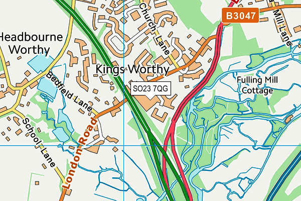 SO23 7QG map - OS VectorMap District (Ordnance Survey)