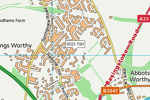 SO23 7QH map - OS VectorMap District (Ordnance Survey)