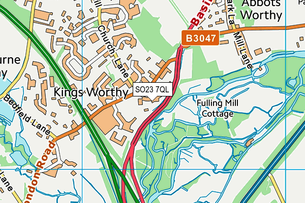 SO23 7QL map - OS VectorMap District (Ordnance Survey)