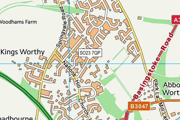 SO23 7QP map - OS VectorMap District (Ordnance Survey)