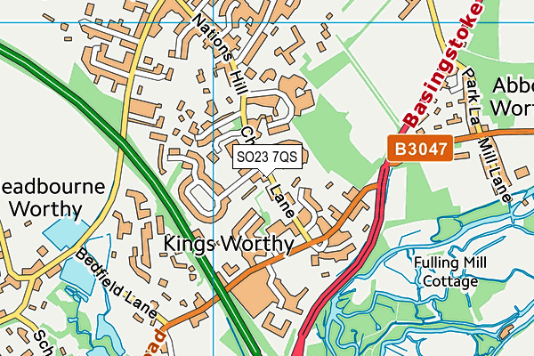 Kings Worthy Primary School map (SO23 7QS) - OS VectorMap District (Ordnance Survey)