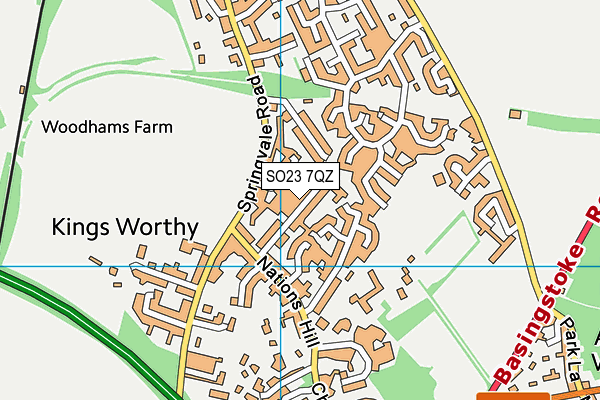 SO23 7QZ map - OS VectorMap District (Ordnance Survey)