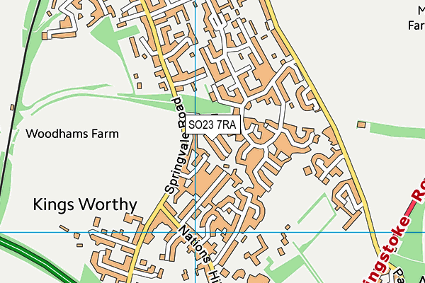 SO23 7RA map - OS VectorMap District (Ordnance Survey)