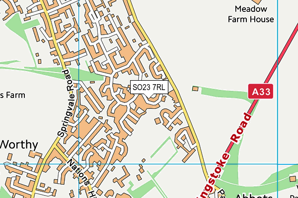 SO23 7RL map - OS VectorMap District (Ordnance Survey)
