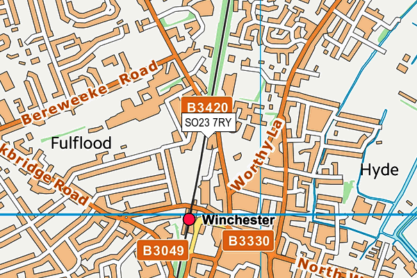 SO23 7RY map - OS VectorMap District (Ordnance Survey)
