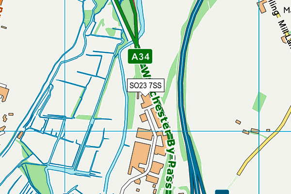 SO23 7SS map - OS VectorMap District (Ordnance Survey)