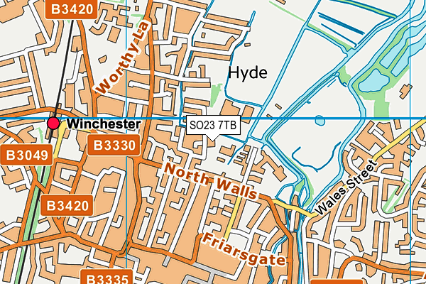 SO23 7TB map - OS VectorMap District (Ordnance Survey)