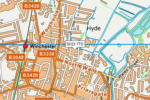 SO23 7TD map - OS VectorMap District (Ordnance Survey)