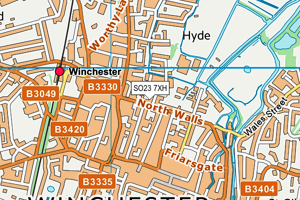 SO23 7XH map - OS VectorMap District (Ordnance Survey)