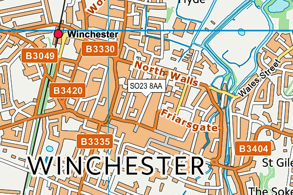 SO23 8AA map - OS VectorMap District (Ordnance Survey)