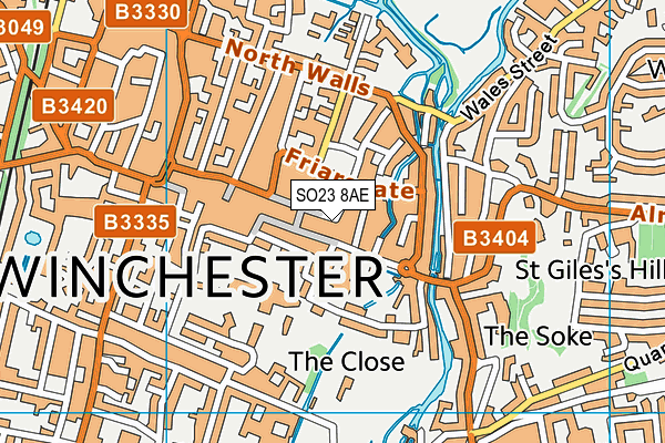 SO23 8AE map - OS VectorMap District (Ordnance Survey)