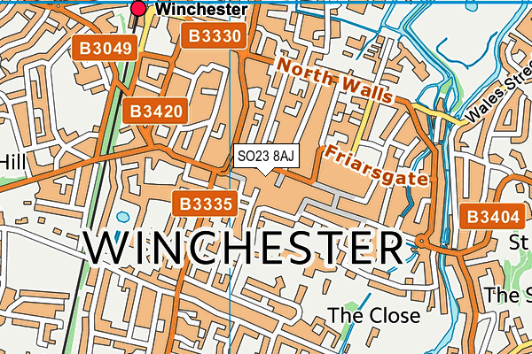 SO23 8AJ map - OS VectorMap District (Ordnance Survey)