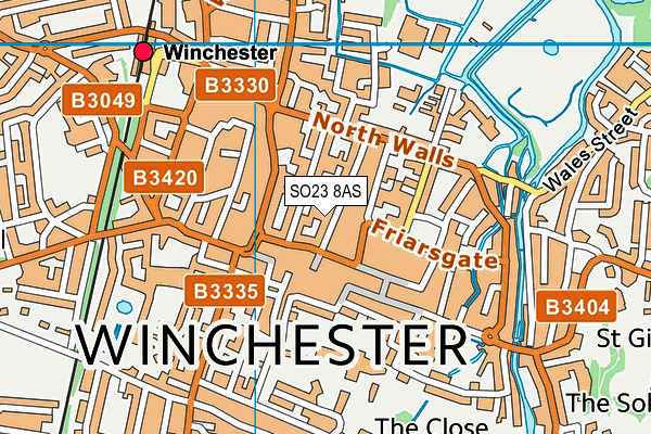 SO23 8AS map - OS VectorMap District (Ordnance Survey)