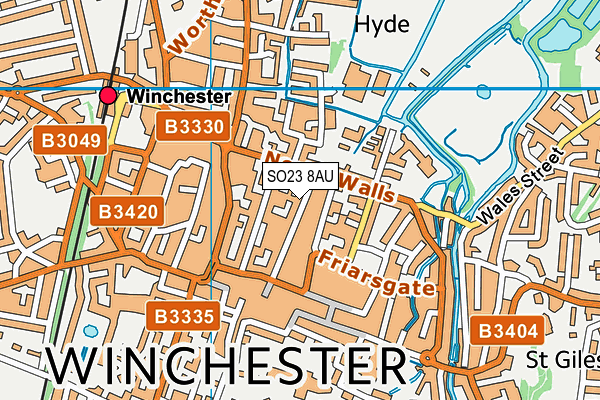 SO23 8AU map - OS VectorMap District (Ordnance Survey)