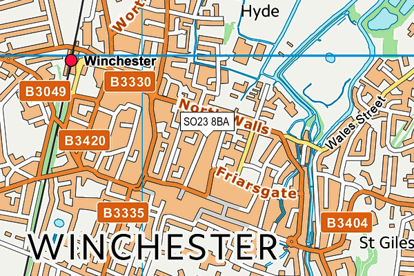 SO23 8BA map - OS VectorMap District (Ordnance Survey)