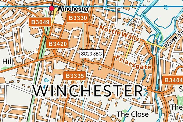 SO23 8BG map - OS VectorMap District (Ordnance Survey)