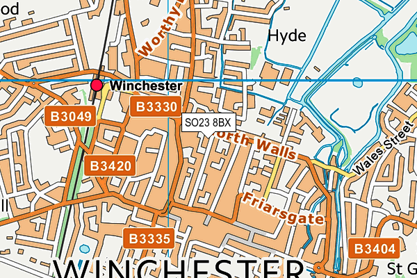 SO23 8BX map - OS VectorMap District (Ordnance Survey)