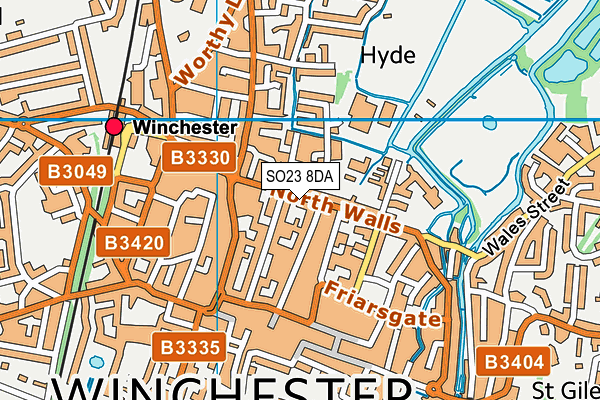 SO23 8DA map - OS VectorMap District (Ordnance Survey)