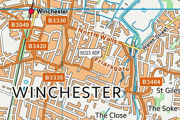 SO23 8DF map - OS VectorMap District (Ordnance Survey)