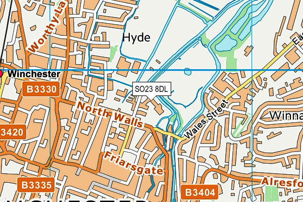 SO23 8DL map - OS VectorMap District (Ordnance Survey)