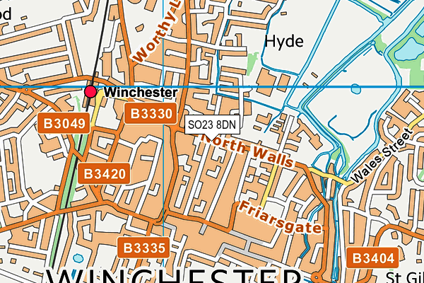 SO23 8DN map - OS VectorMap District (Ordnance Survey)