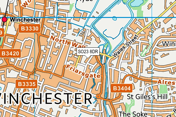 SO23 8DR map - OS VectorMap District (Ordnance Survey)