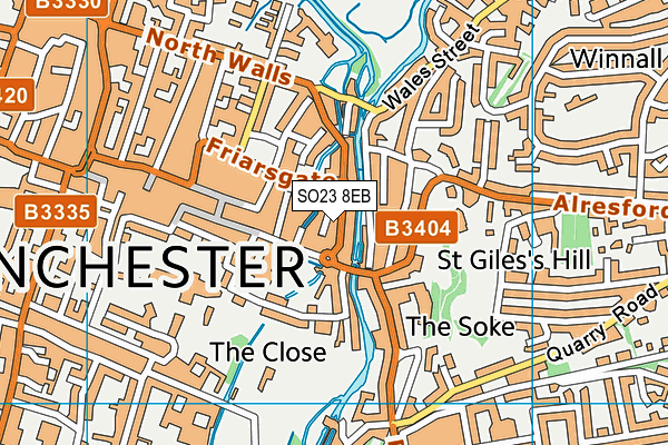 SO23 8EB map - OS VectorMap District (Ordnance Survey)