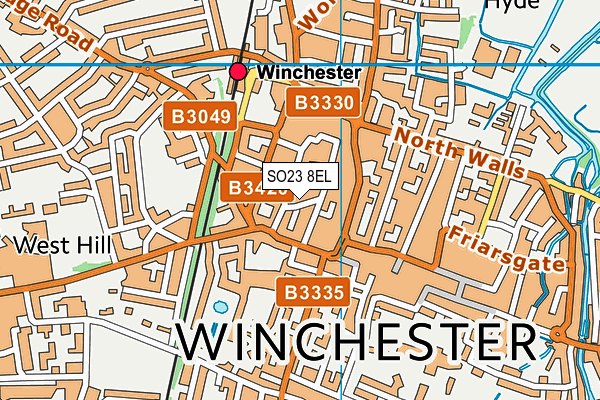 SO23 8EL map - OS VectorMap District (Ordnance Survey)