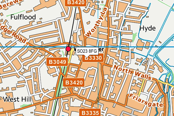 SO23 8FG map - OS VectorMap District (Ordnance Survey)